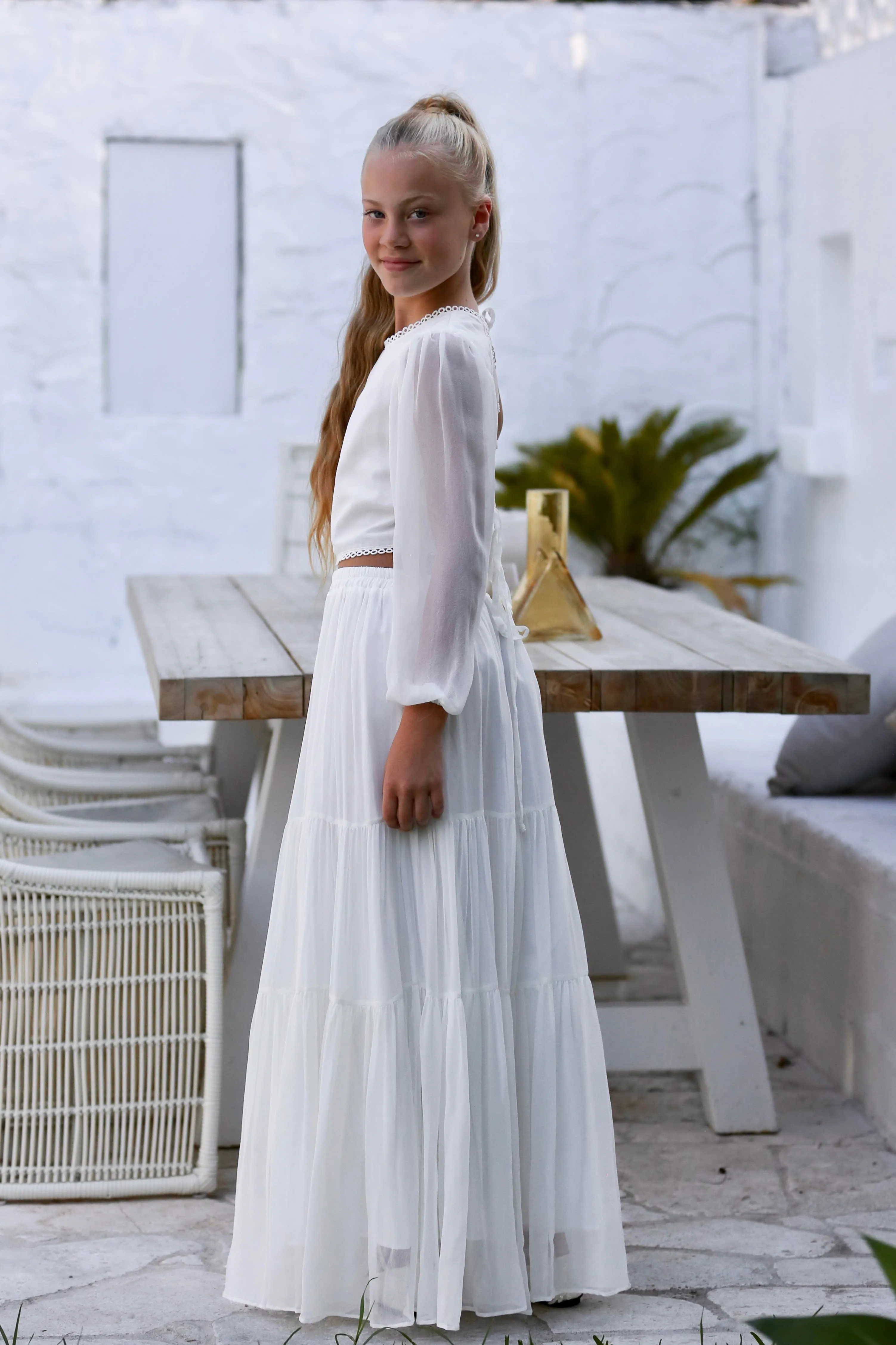 Lennon Silk Communion Dress w/ silk hairclip
