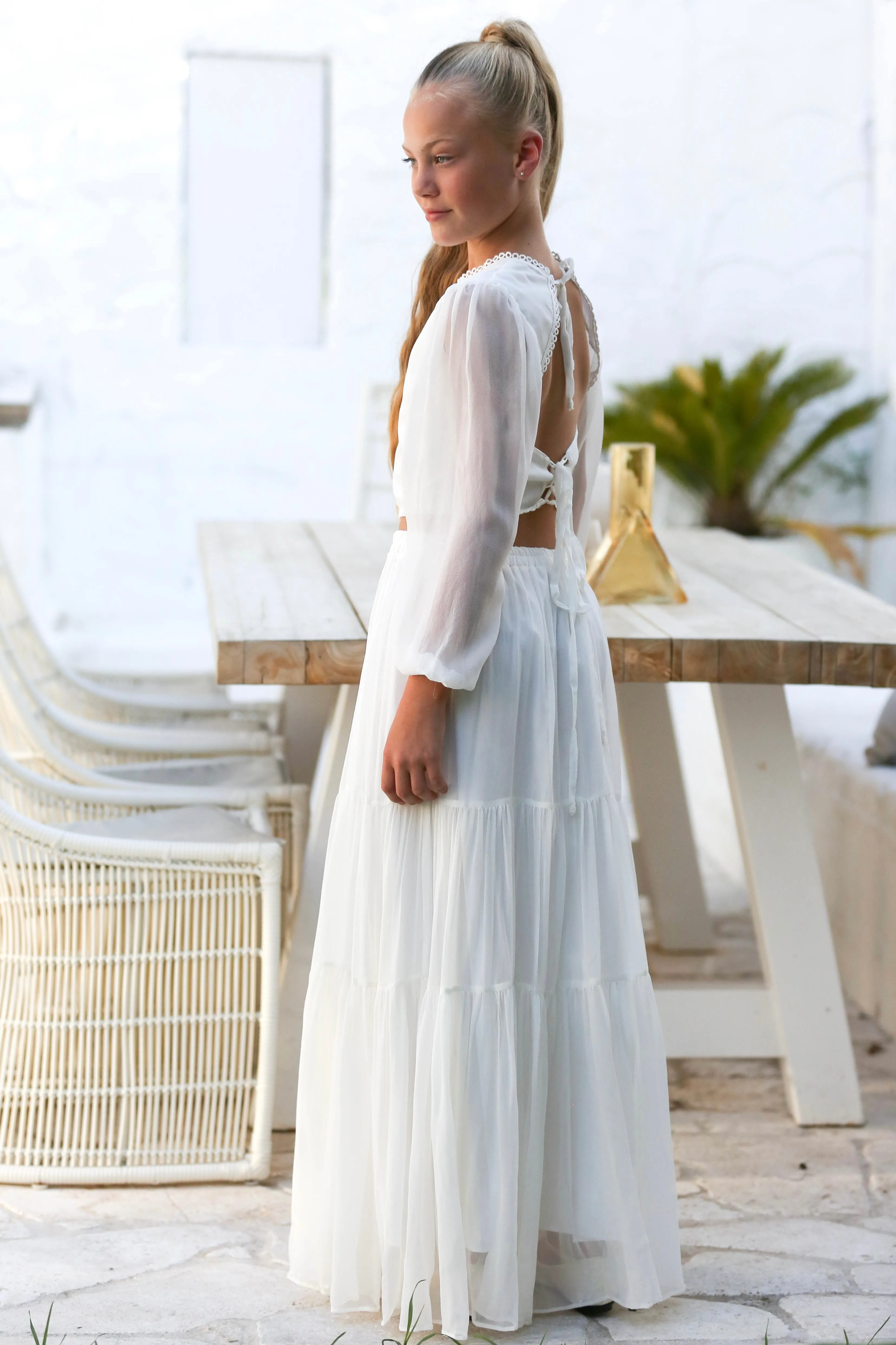 Lennon Silk Communion Dress w/ silk hairclip