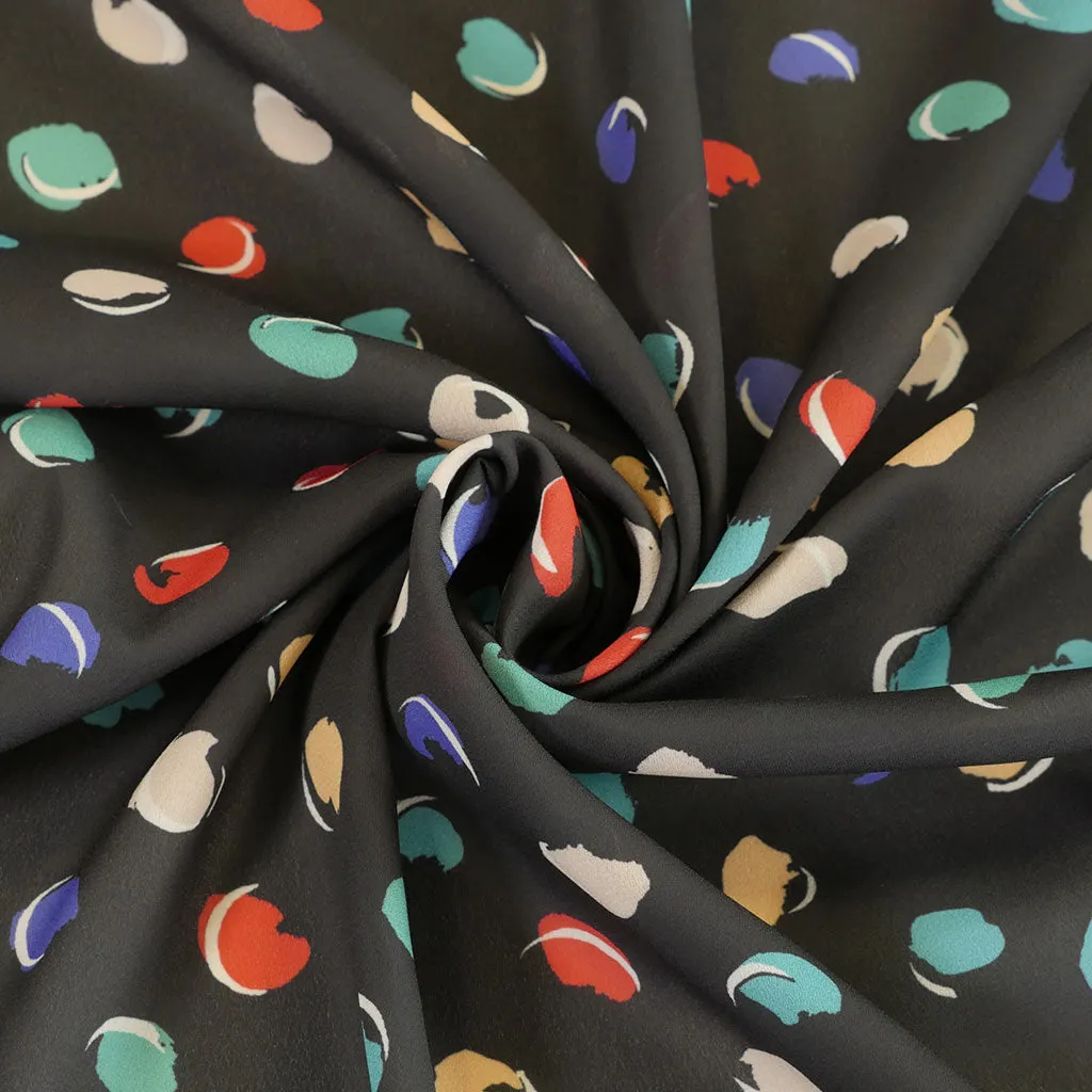 Liza 111766 - Black Sweet Spot Georgette Woven Fabric from John Kaldor Sample