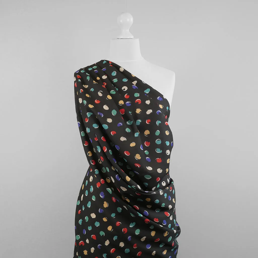Liza 111766 - Black Sweet Spot Georgette Woven Fabric from John Kaldor Sample