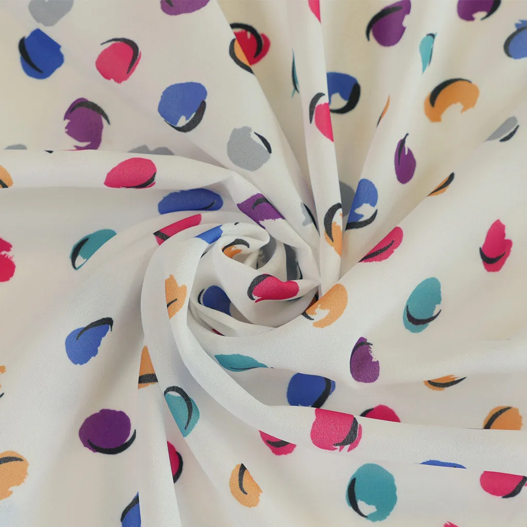 Liza 111766 - White Sweet Spot Georgette Woven Fabric from John Kaldor Sample