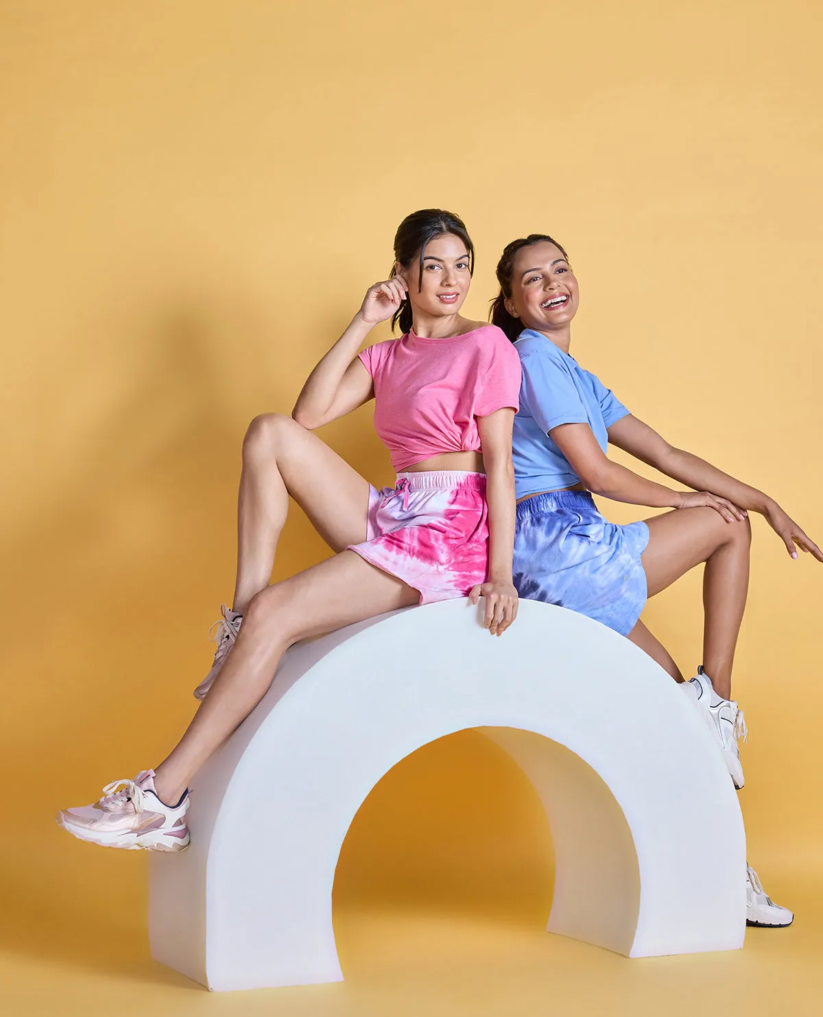 Nykd All Day Printed Terry Shorts - NYAT287 -Pink tie dye