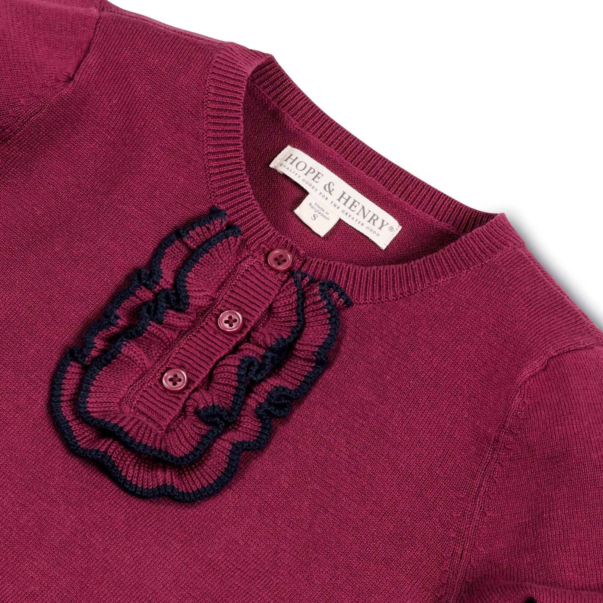 Organic Ruffle Sweater Henley - Baby