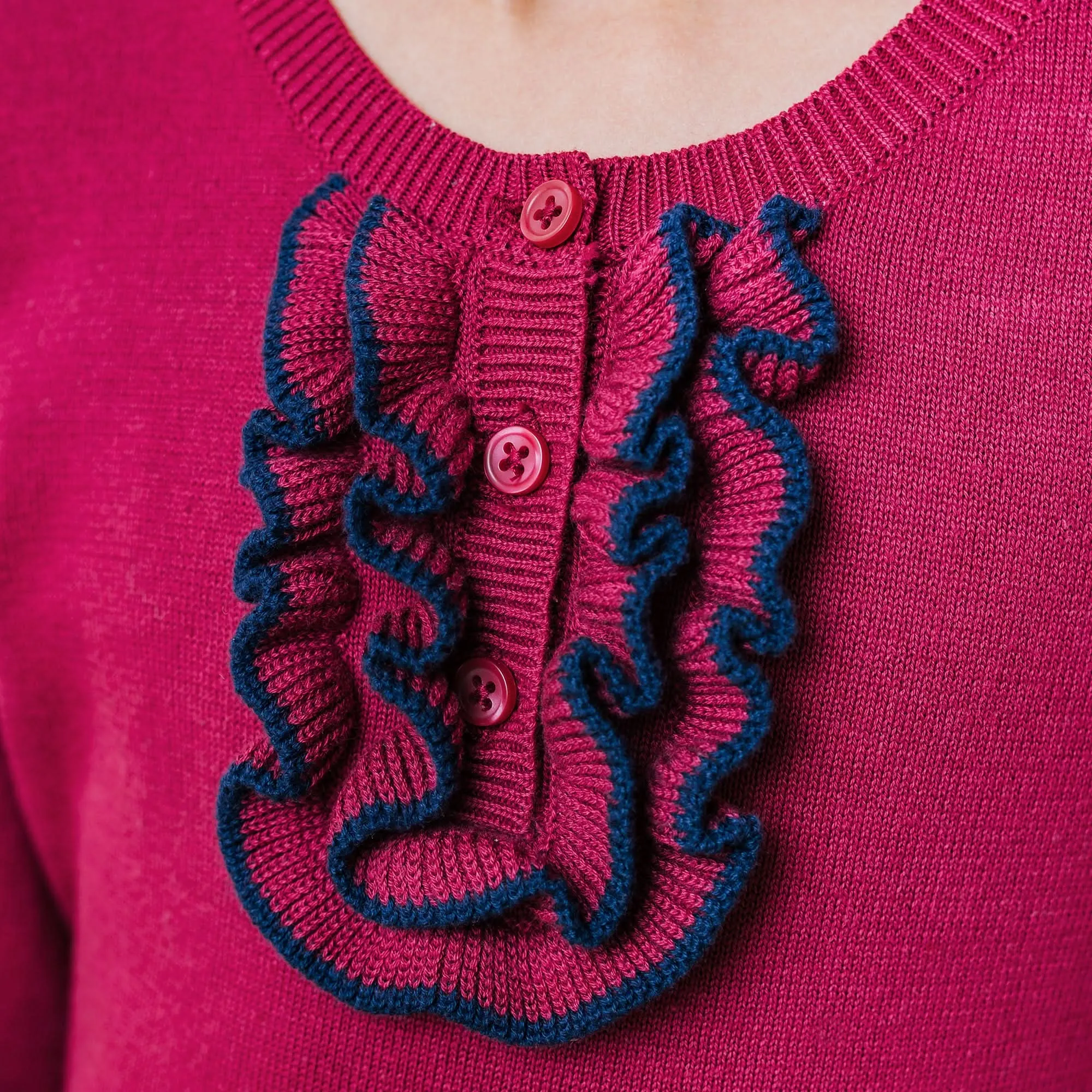 Organic Ruffle Sweater Henley - Baby