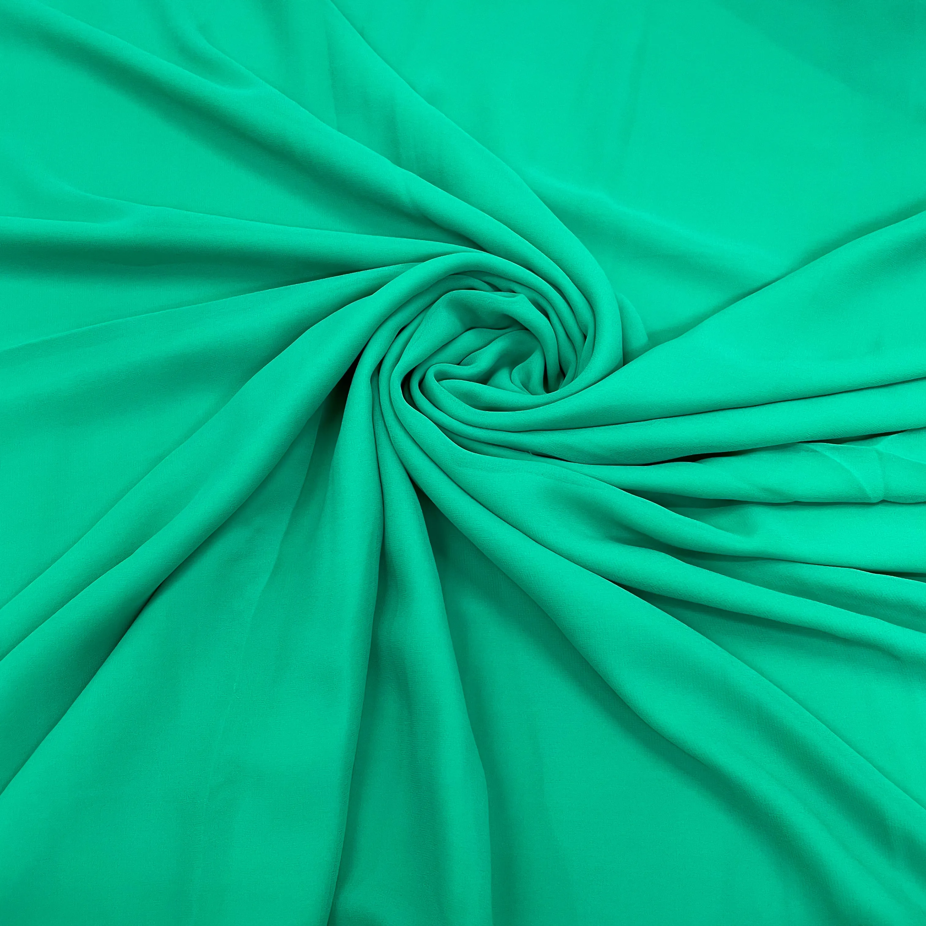 Parrot Green Solid Georgette Fabric