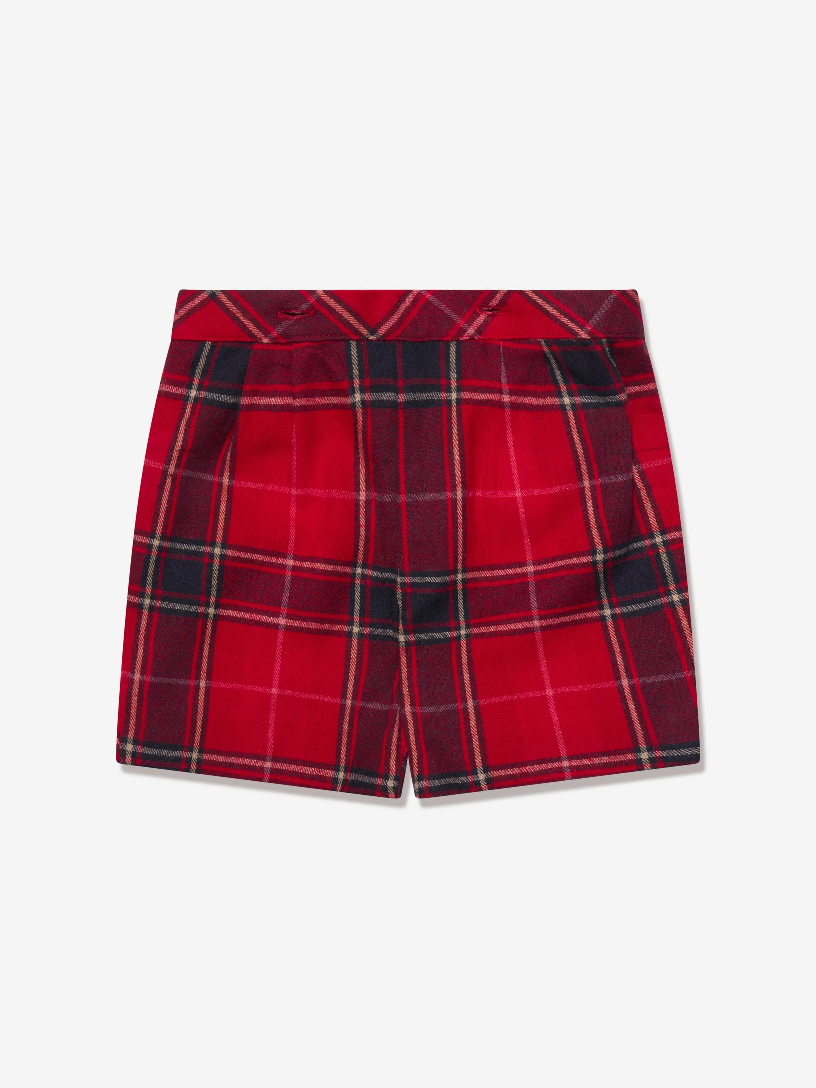 Rachel Riley Baby Boys Tartan Shorts Set in Red