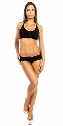 Sexy Neon Trim Low Rise Fourth Dimension Athletic Stretch Comfort Shorts with Multi Trim