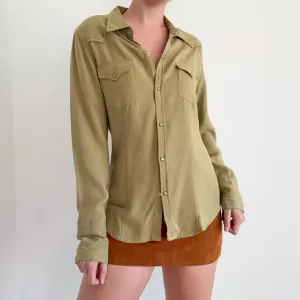 Stetson Avocado Green Western Blouse / SZ S