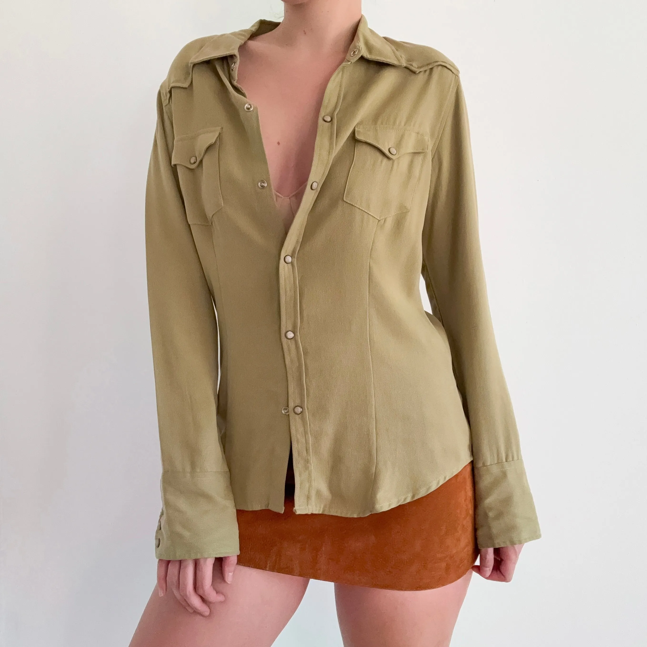 Stetson Avocado Green Western Blouse / SZ S