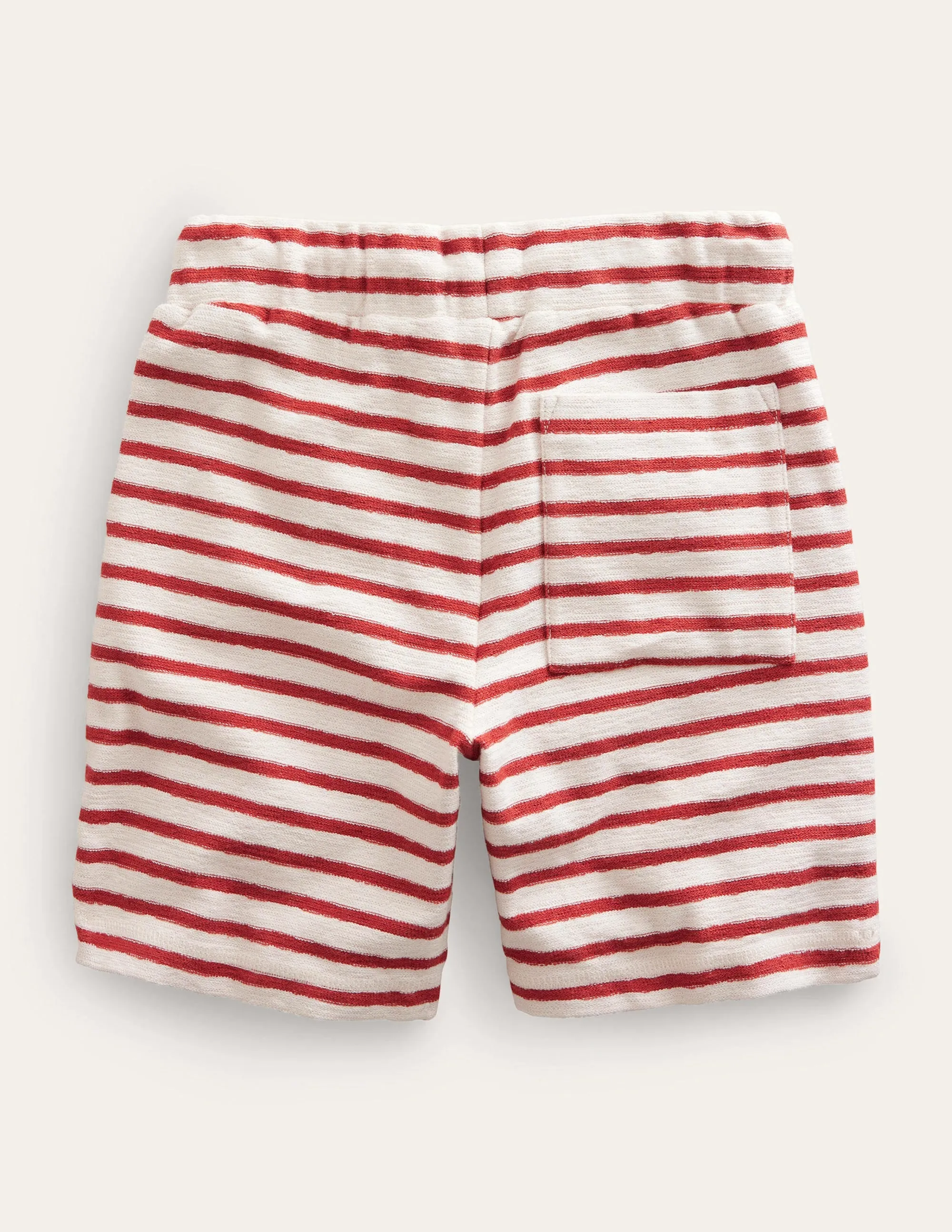 Textured Jersey Short-Chestnut Brown/White