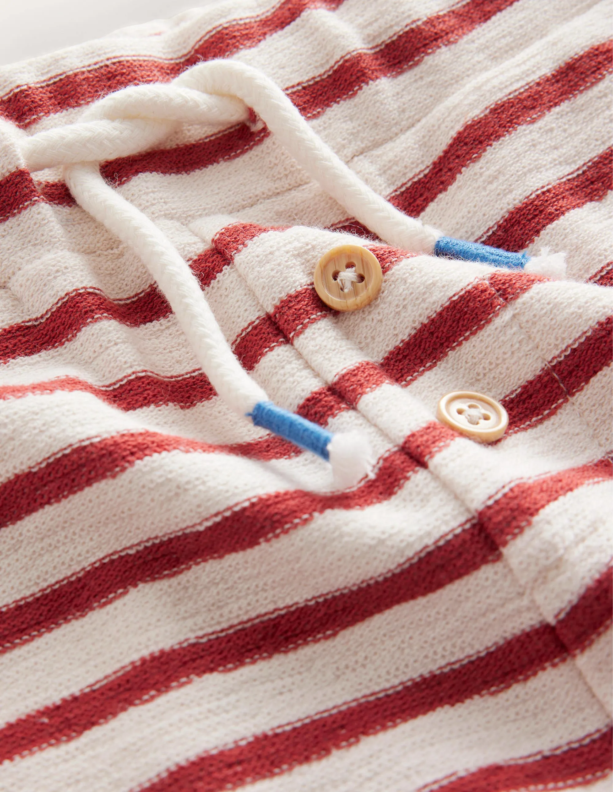 Textured Jersey Short-Chestnut Brown/White