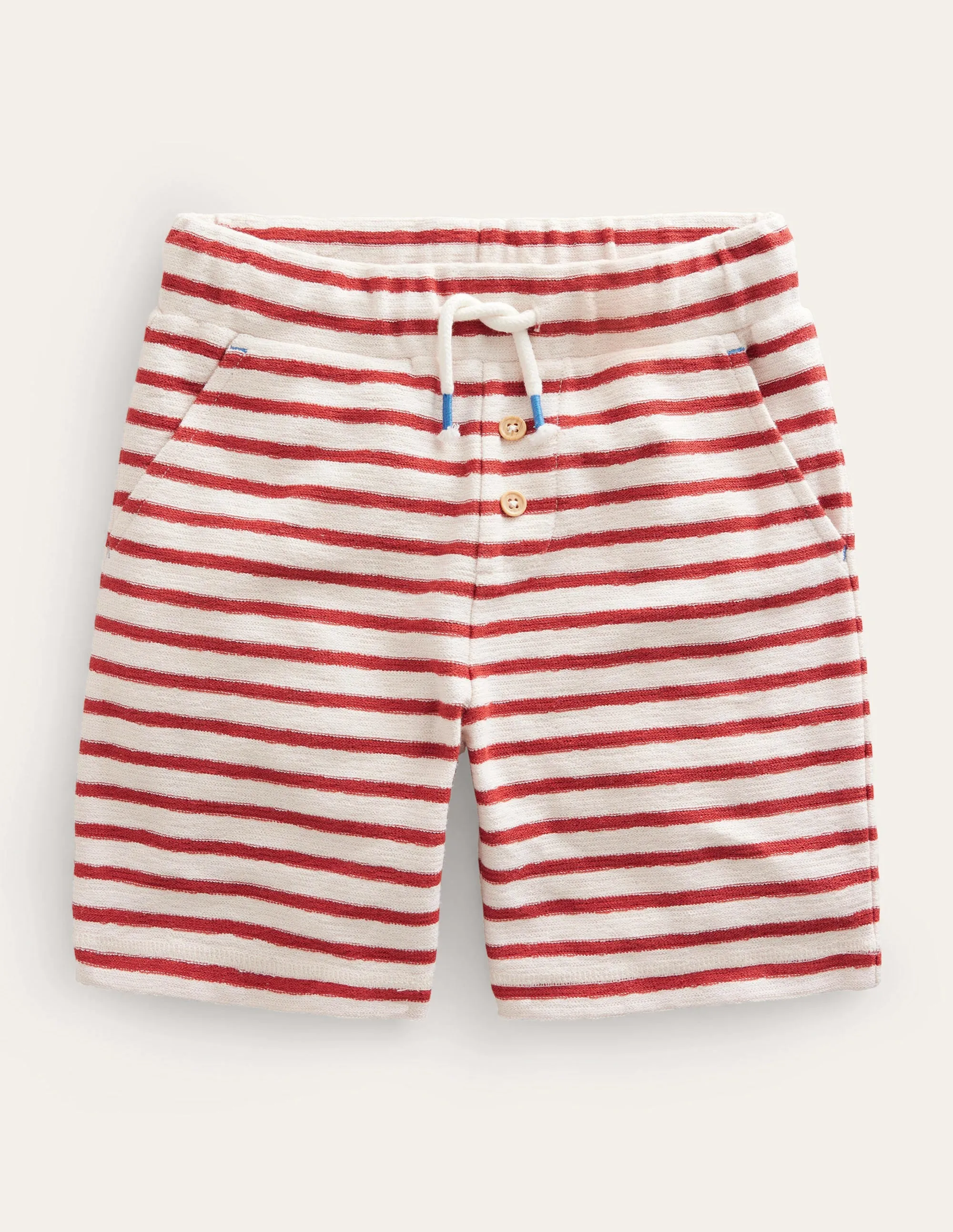 Textured Jersey Short-Chestnut Brown/White