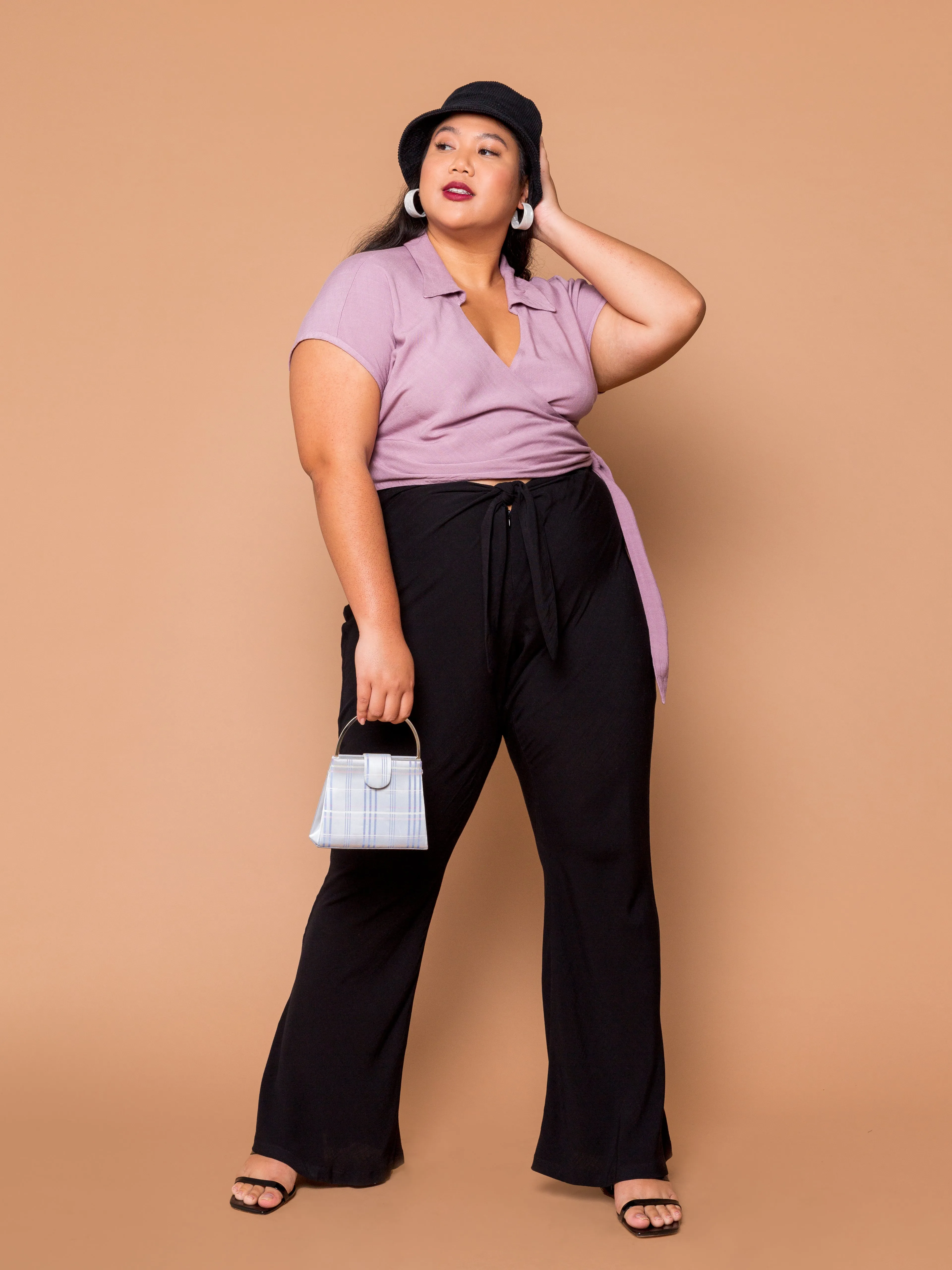 THE BOWLER WRAP TOP ~ Orchid
