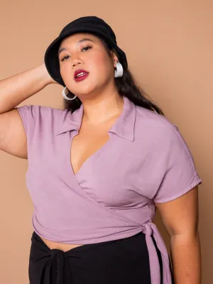 THE BOWLER WRAP TOP ~ Orchid