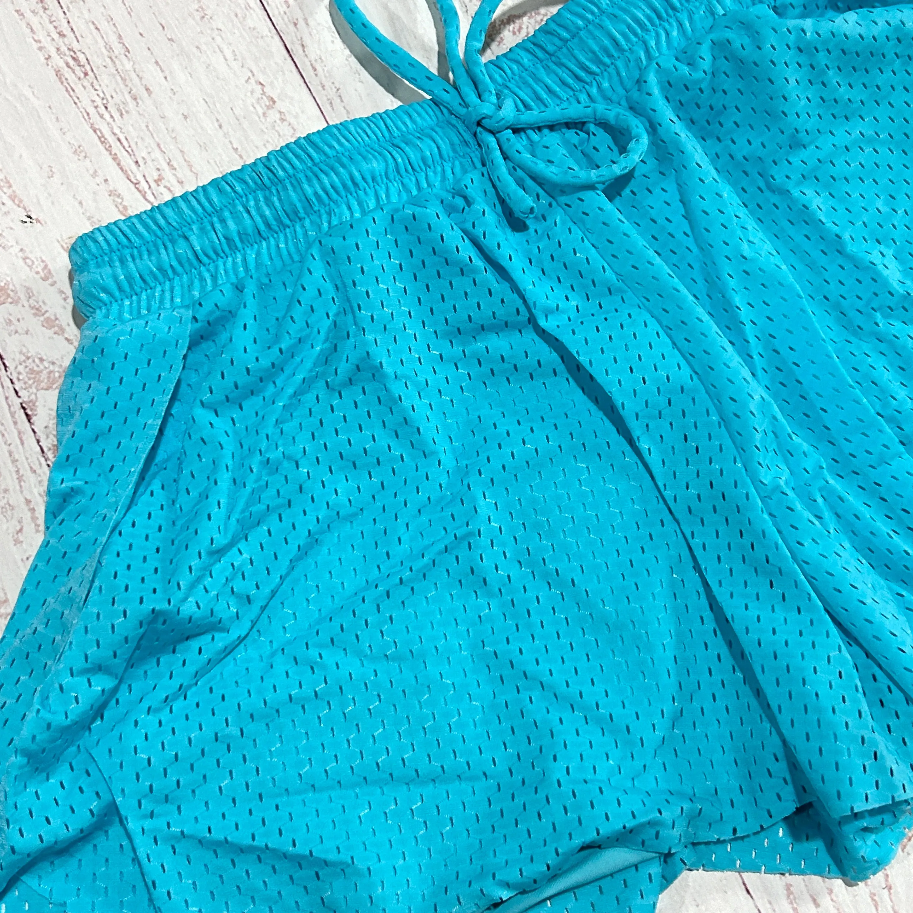 Tween Bottoms | Mesh Shorts - Aqua | Flowers By Zoe