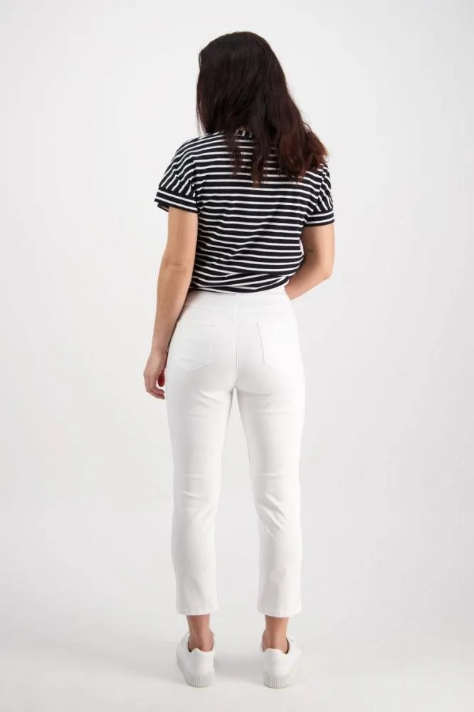 Vassalli Skinny Leg 7/8 Lightweight Pull On Pants White