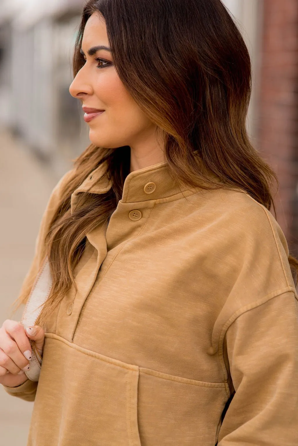 Vintage Wash Slub Pocket Accent Pullover