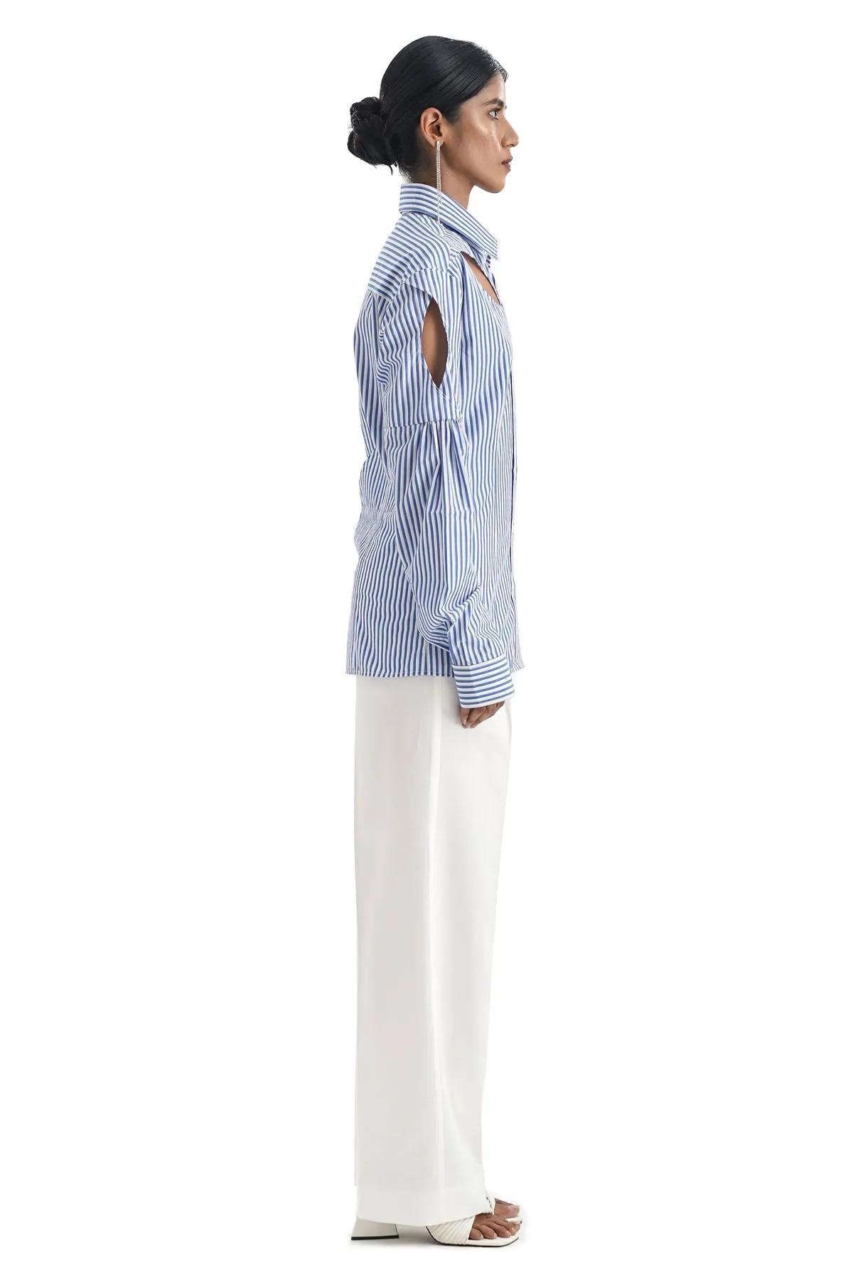White Pleated Wide Leg Pants