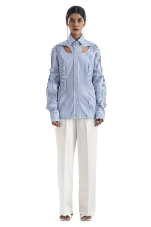 White Pleated Wide Leg Pants