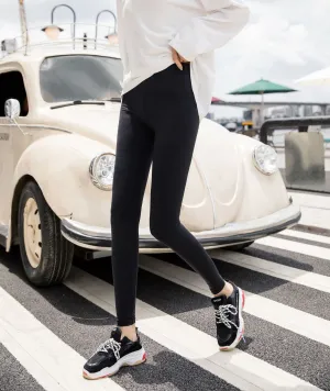 Women Slim-Look Shark Leather Pants High Waist Reduce-Belly Hip Flattering Outdoor Barbie Leggings
