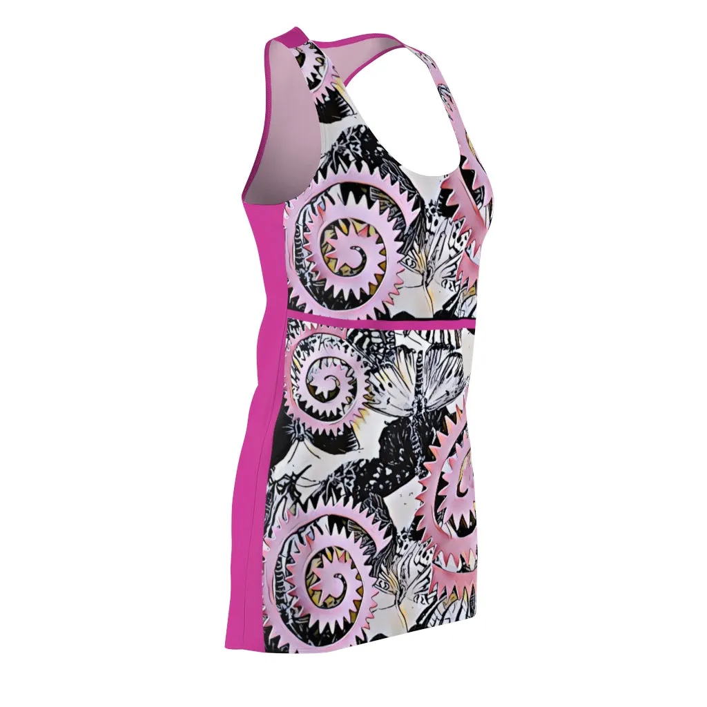 Women's Cut & Sew Racerback Pink Swirl  Dress