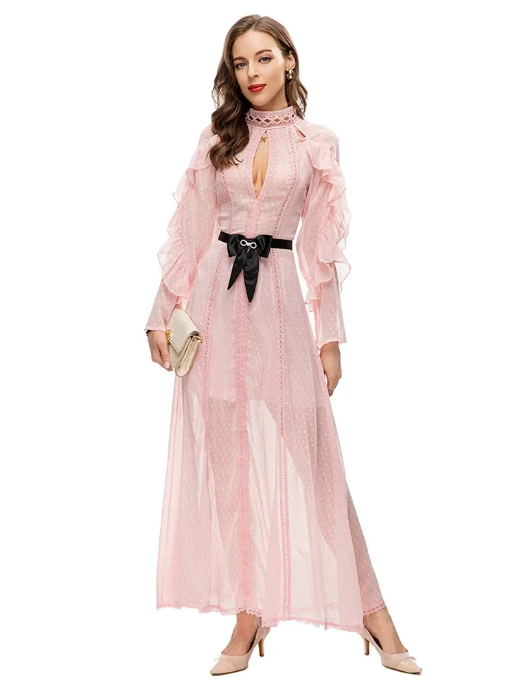 Women's Designer Pink Chiffon Dress